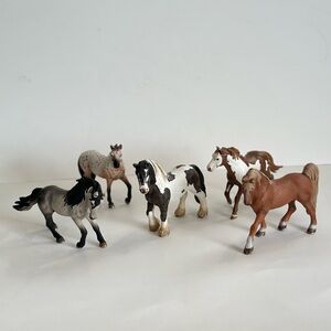 Vintage Schleich Horse Lot (5) Germany 2005–2010 Farm Animal Figures 3–4”